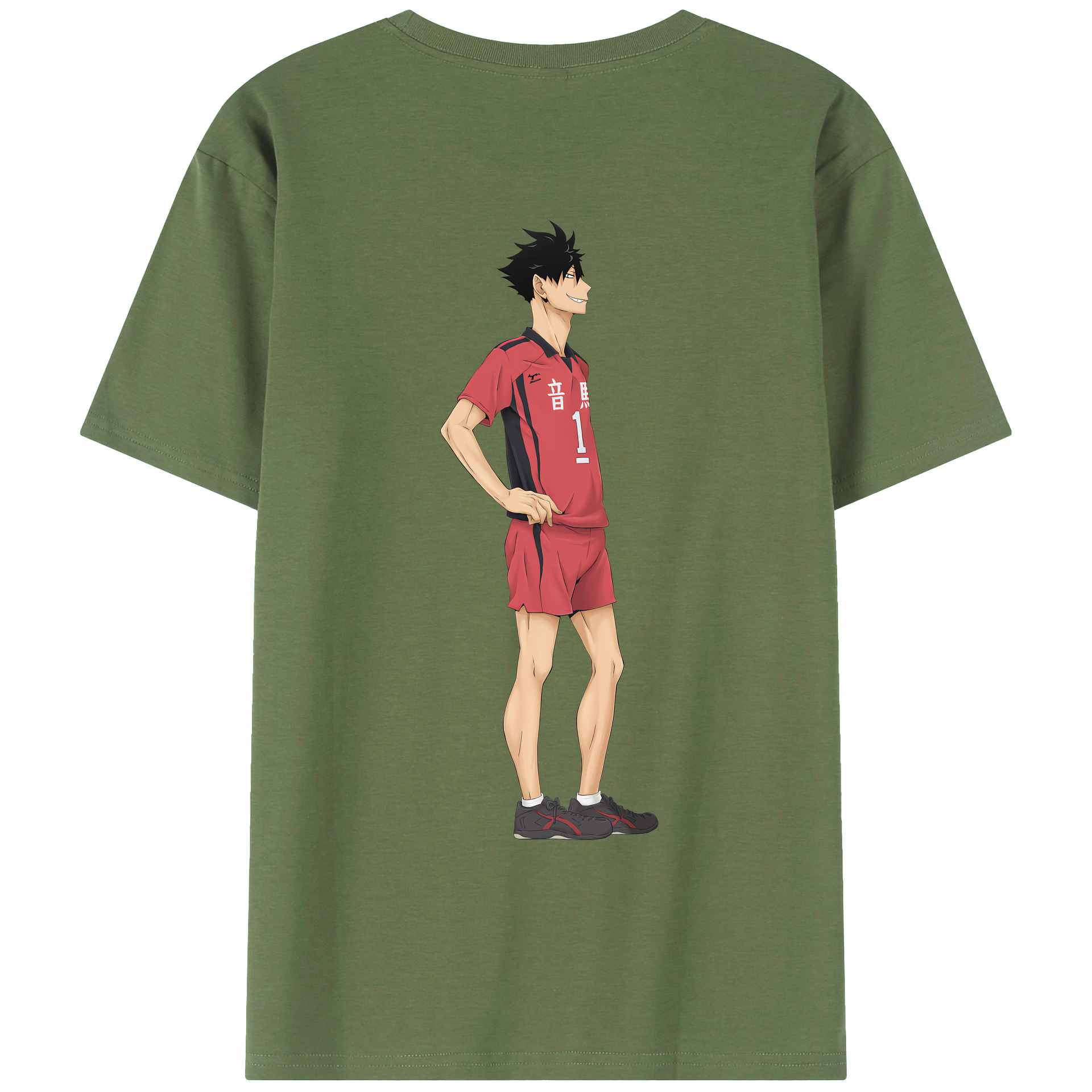 （画像用） ハイキュー!! Haikyu!! 綿100％ メンズ半袖Tシャツ（バックプリント） 通気性